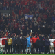 SOUTHAMPTON, ENGLAND - DECEMBER 08: The players and staff of Hapoel Be’er-Sheva celebrate in front of the travelling supporters after qualifying for the knockout stages after the UEFA Europa League match between Southampton FC and Hapoel Beer-Sheva FC at St Mary’s Stadium on December 8, 2016 in Southampton, England. (Photo by Michael Steele/Getty Images)